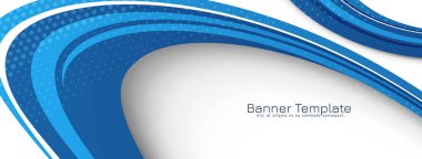 Modaya uygun mavi dalga dekoratif pankart tasarım vektörü