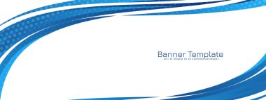 Zarif mavi dalga stili modern pankart tasarım vektörü