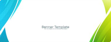 Modern zarif dalga tarzı dinamik bayrak tasarım vektörü