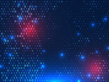 Programlama ve kodlama vektörü için modern ikili kod kavramı dijital arkaplan
