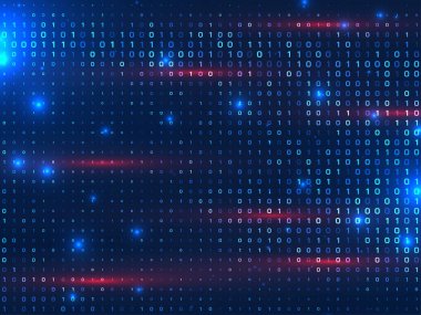 Programlama ve kodlama vektörü için modern ikili kod kavramı dijital arkaplan