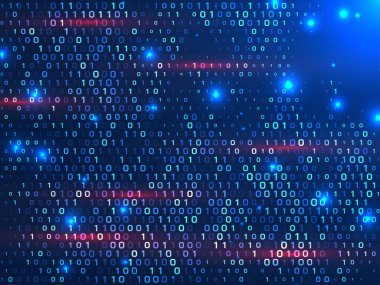 Programlama ve kodlama vektörü için modern ikili kod kavramı dijital arkaplan