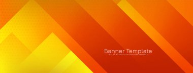 Şık kırmızı ve sarı renkli geometrik iş flaması taşıyıcısı