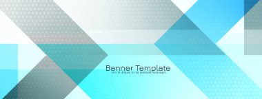 Şık geometrik gri ang mavi renk modern iş bayrağı vektörü