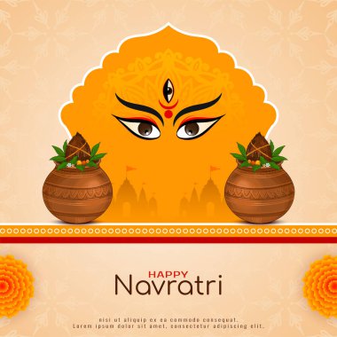 Kalaş vektörlü Mutlu Navratri Hint Festivali