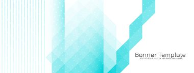 Mavi renkli üçgen mozaik desenli geometrik bayrak tasarım vektörü