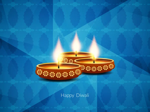 Design de cartão elegante do tradicional festival indiano Diwali — Vetor de Stock