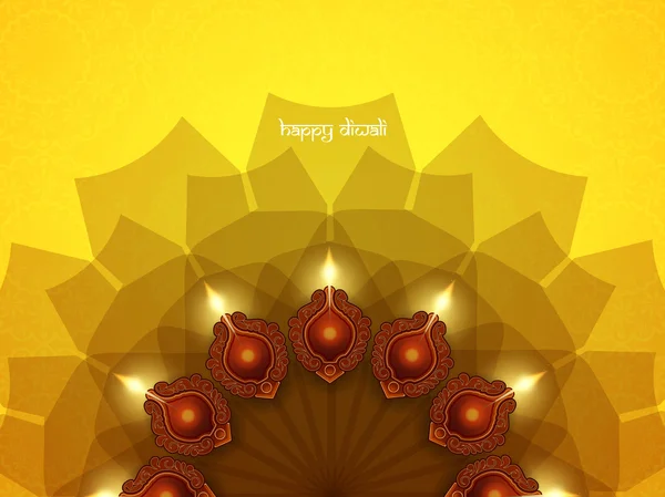 Elegant kortdesign av traditionella indiska festival Diwali — Stock vektor