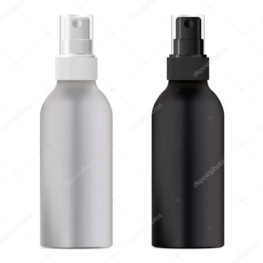 Flacone Spray Cosmetico Mockup Design Packaging Bianco Nero Tubo