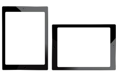 Tablet maketi. Mobil teknoloji şablonu boş. Çerçeveli dijital aygıt tasarımı. İlgili ekranlı izole düz grafik sekmesi. Elektronik ekipmanlar web sitesi için hazırlanıyor
