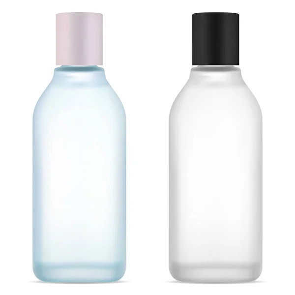 Butelka Wodą Kosmetyczną Produkt Serum Skórę Twarzy Niebiesko Białe Butelki — Wektor stockowy