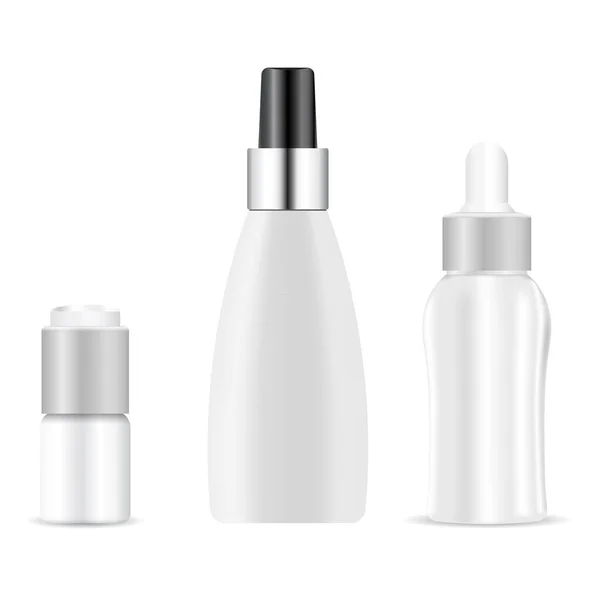 Una Bottiglia Contagocce Contenitore Olio Essenziale Modello Flaconcino Aroma Naturale — Vettoriale Stock