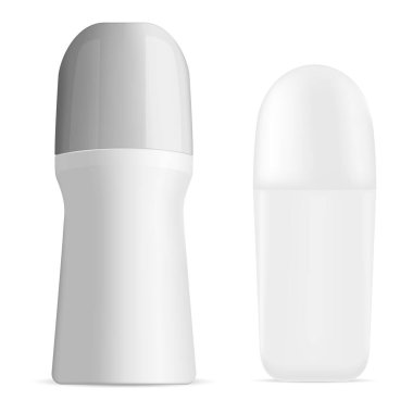 Deodorant kutusu. Patenli merhem şişesi, 3 boyutlu sopa, izole edilmiş boş konteynır. Kozmetik terleme önleyici tüp modeli, beyaz arkaplanda izole edilmiş gerçekçi paket