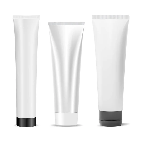 Cream Tube Mockup Lotion Product Container Blank Toothpaste Tube Vector — Stockový vektor