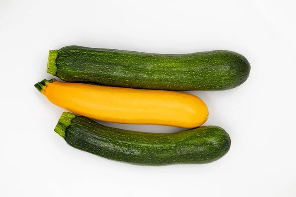 Courgette Isolated White Background Fresh Organic Vegetarian Zucchini Plant Marrow — Stock Photo, Image