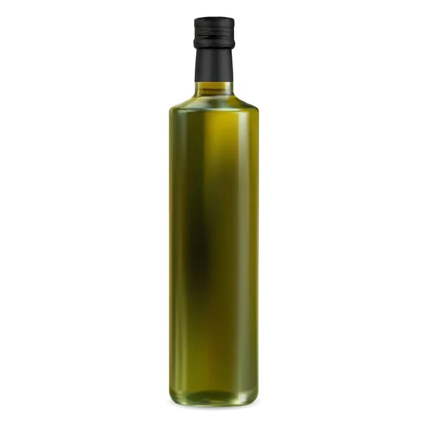 Flaschenattrappe Mit Olivenöl Natives Grünes Ölglas Extra Lebensmittel Kochen Produkt — Stockvektor
