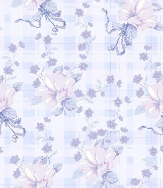 pastel çiçek ile ekose