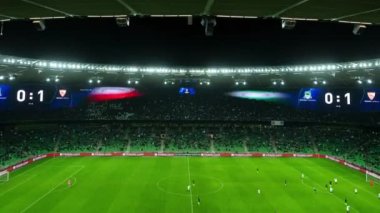 Krasnodar, Rusya - 24 Kasım 2020: FC Krasnodar, FC Sevilla, 2020-2021 UEFA Şampiyonlar Ligi - Grup Turu. 4k hızlandırılmış yüksek kaliteli görüntü