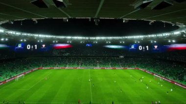 Krasnodar, Rusya - 24 Kasım 2020: FC Krasnodar, FC Sevilla, 2020-2021 UEFA Şampiyonlar Ligi - Grup Turu. 4k hızlandırılmış yüksek kaliteli görüntü