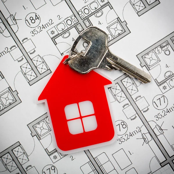 Key and Red Hous — Stock Photo, Image