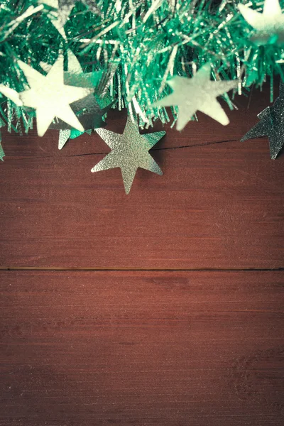 Textura de madera vieja con decoración de Navidad —  Fotos de Stock