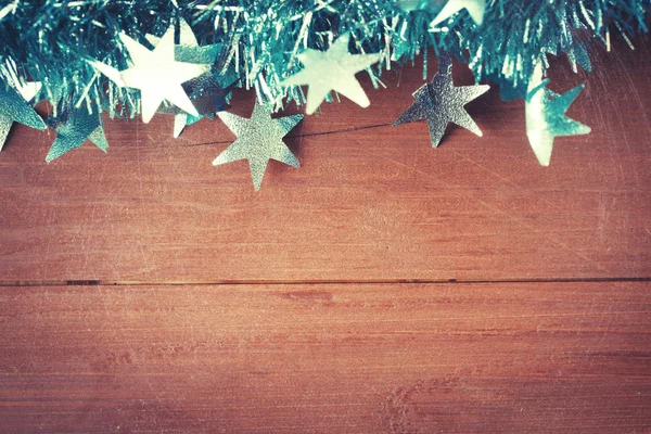 Textura de madeira velha com decoração de Natal — Fotografia de Stock