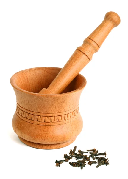 Wooden mortar — Stock Photo, Image