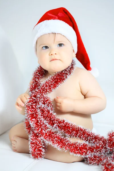 Meisje van de baby van Kerstmis Stockfoto