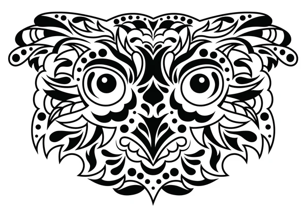 Head of an owl. — Stock Vector