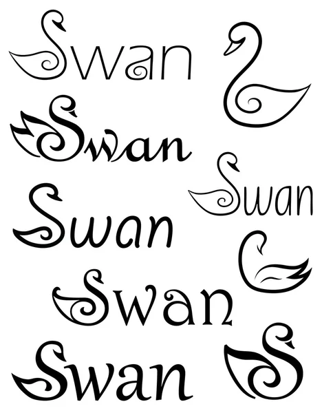 Set of logo swans. — Stock Vector