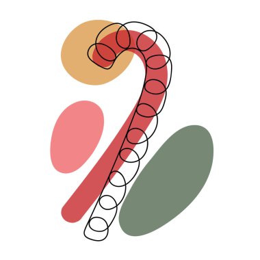 El çizimi doğrusal bir Noel şekeri.