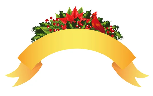 Kerstbanner met details over witte achtergrond. — Stockvector