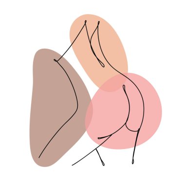 Bir cismin siyah çizgisine sahip soyut resim.