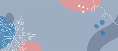 Çizgisel tarzda kar taneli pankart.