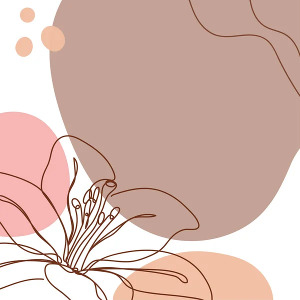 Квітка в лінійному стилі на білому тлі . — стоковий вектор