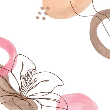 Renkli arkaplanda doğrusal bir çiçek biçimi.