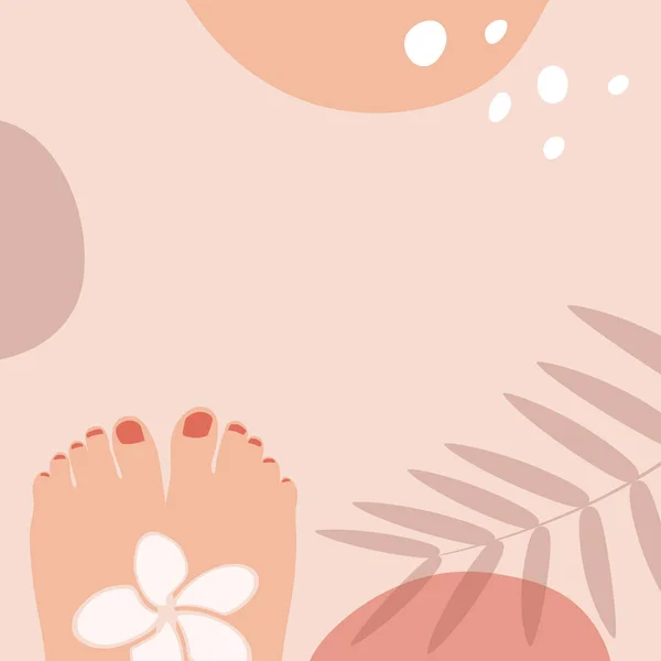 Image abstraite des pieds et d'une fleur. — Image vectorielle