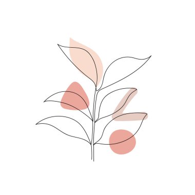 Beyaz üzerine izole edilmiş yaprakların soyut görüntüsü.