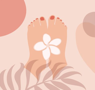 Ayak ve çiçeğin soyut görüntüsü.