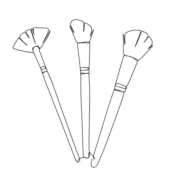 Pennelli in stile lineare disegnati a mano. — Vettoriale Stock