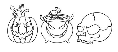 El çizimi doğrusal bir Cadılar Bayramı. 