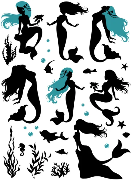 Mermaids. — Stock Vector