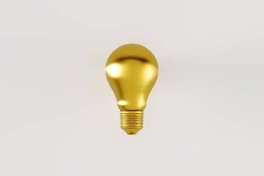 Klasik altın ampul, bir fikir için metafor ya da ödül, ödül ya da kupa, 3d render