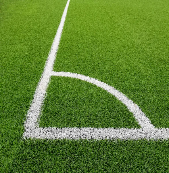 Soccer Floor Corner Border Corner Kick Line Texture Pattern Source — Stock Photo, Image