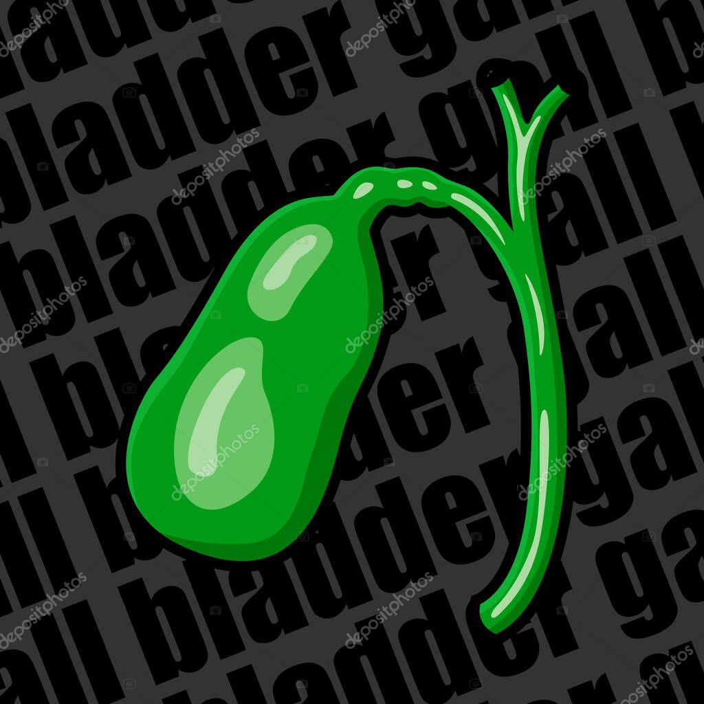 Image of a human organ for medical websites, flyers, posters, and more. Gallbladder. Vector image.