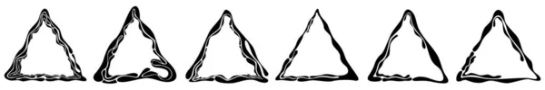 Egy Hat Képkockából Álló Készlet Geometriai Formák Formájában Háromszög Egy — Stock Vector