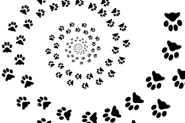 Wallpaper Form Spiral Cat Tracks Going Vector Illustration — Stock Vector