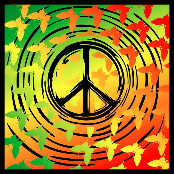 Fondo Pantalla Con Imagen Icono Hippie Fondo Los Colores Bandera — Archivo Imágenes Vectoriales