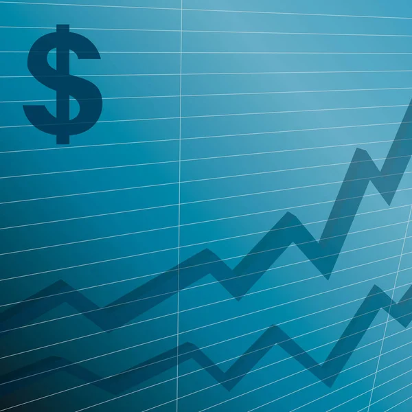 Grafik ve dolar işareti olan iş tarzı duvar kâğıdı. Vektör illüstrasyonu.