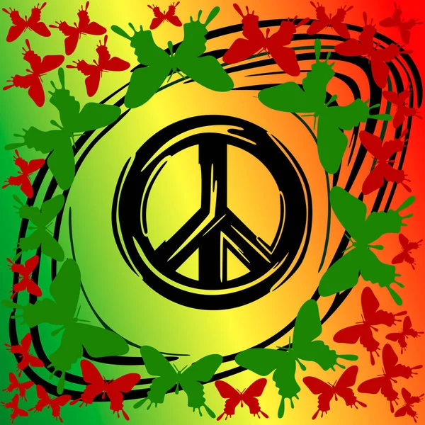 Fondo Pantalla Con Imagen Icono Hippie Fondo Los Colores Bandera — Archivo Imágenes Vectoriales